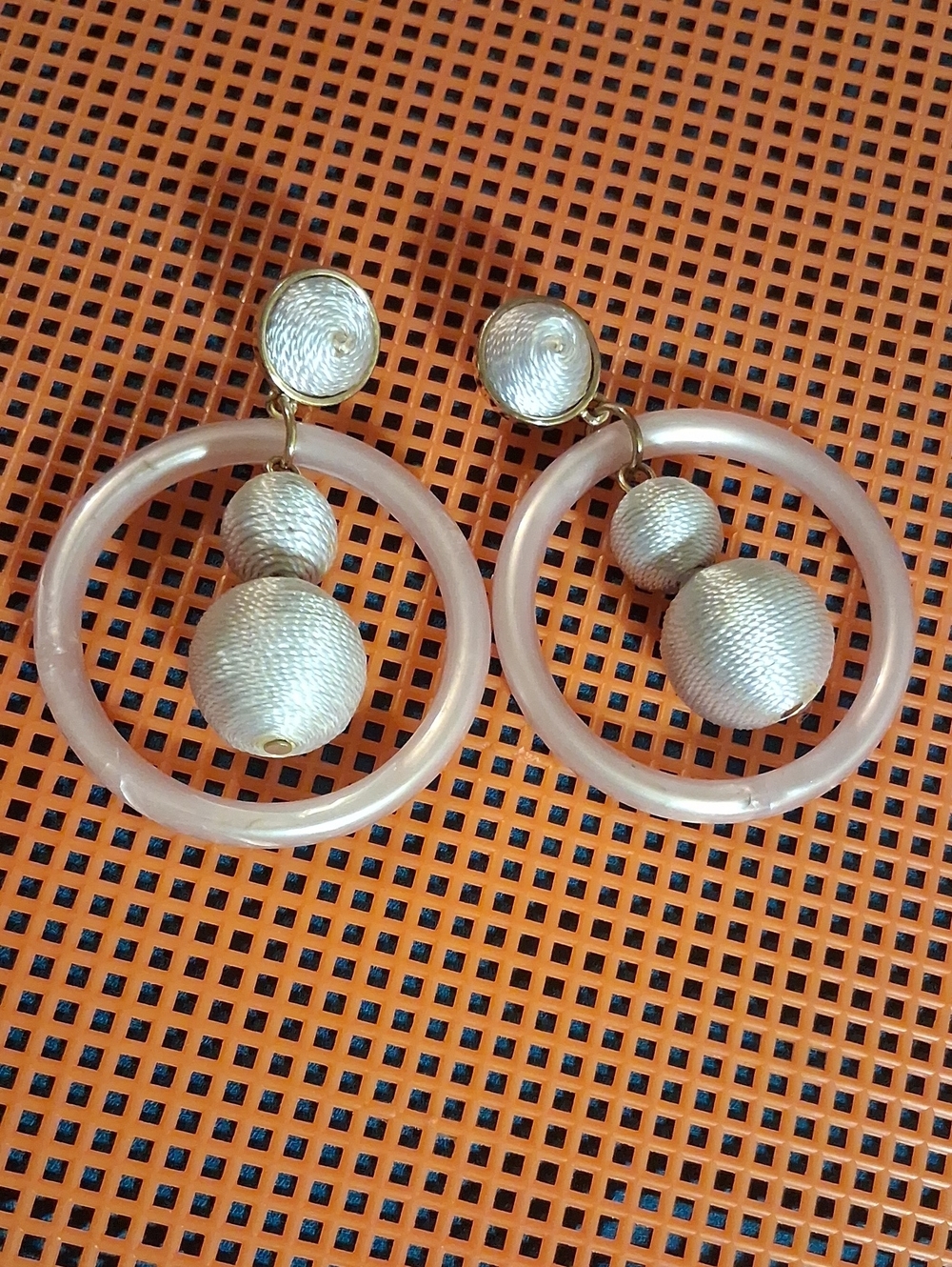 Elegant  Earrings with Satin Bead Accents